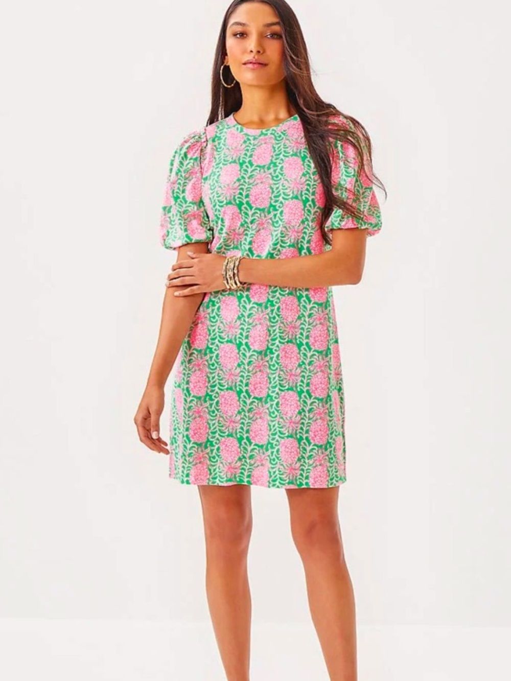 NWOT Lilly Pulitzer Mercer Fauna Green Party like a rock star Pima cotton dress